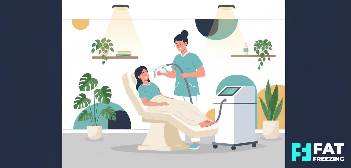 Patient enjoying a comfortable fat freezing treatment in a modern UK clinic